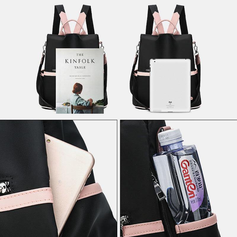 Women Patchwork Anti theft Large Capacity Waterproof Backpack