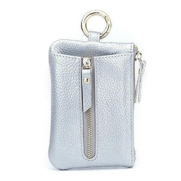 Genuine Leather Women Zipper Card Holder Girls Small Coin Bags Key Chain Bags