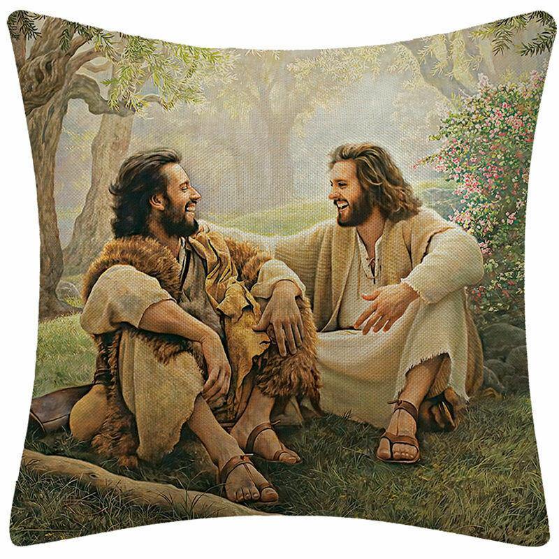 Oil Painting Pillow Case Christian Jesus Pillow Case Cushion Cover