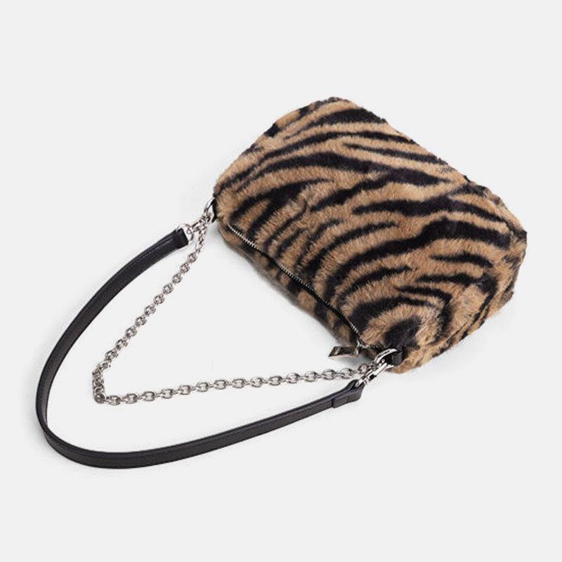 Las mujeres sintieron suave moda casual patrón de leopardo debajo del brazo Mini bolso de mano que combina con todo bolso de hombro 