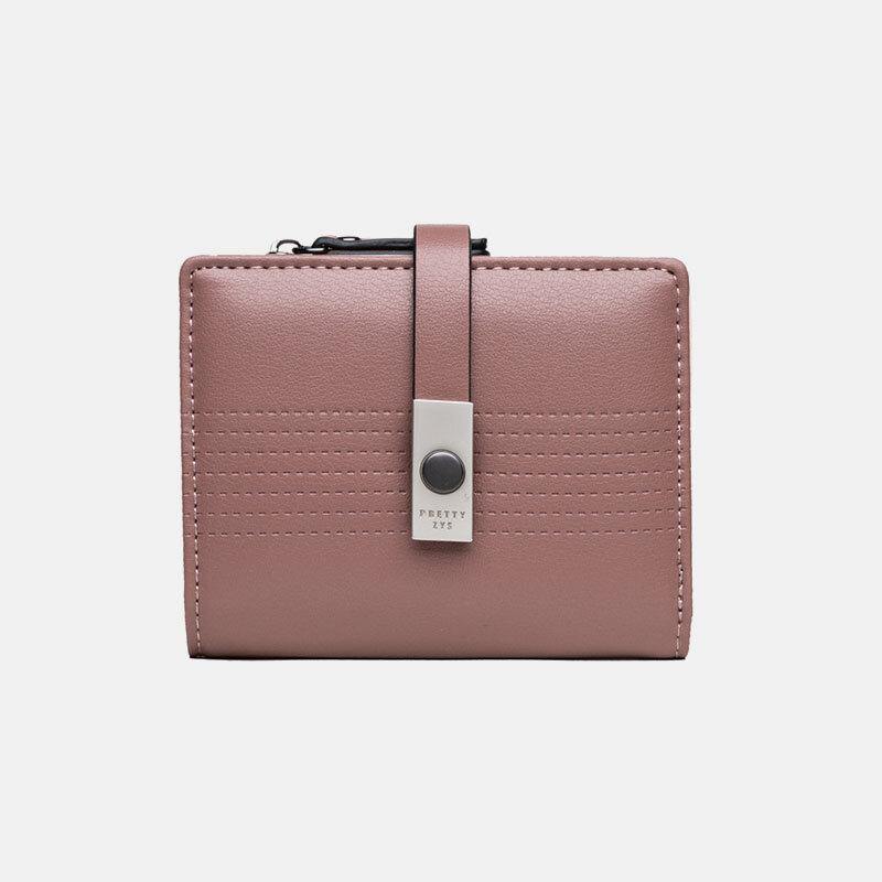 Damen 6 Kartenfächer Bifold Solid Short Wallet Geldbörse 