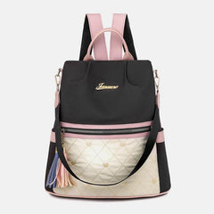 Women Patchwork Tassel Embroidery Thread Love Multi-carry Backpack