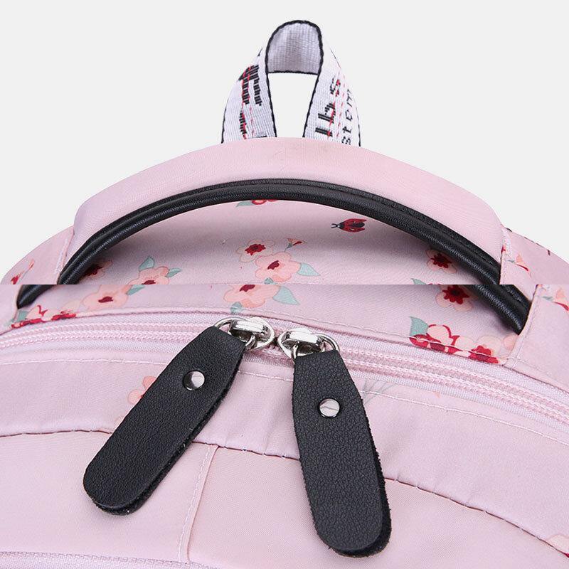 Women Fluffy Ball Print Anti-theft Multifunction Laptop Bag Backpack