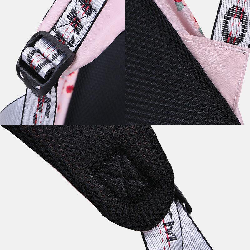 Women Fluffy Ball Print Anti-theft Multifunction Laptop Bag Backpack