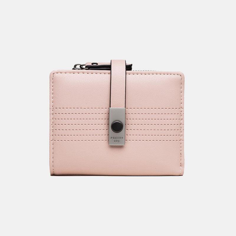 Damen 6 Kartenfächer Bifold Solid Short Wallet Geldbörse 