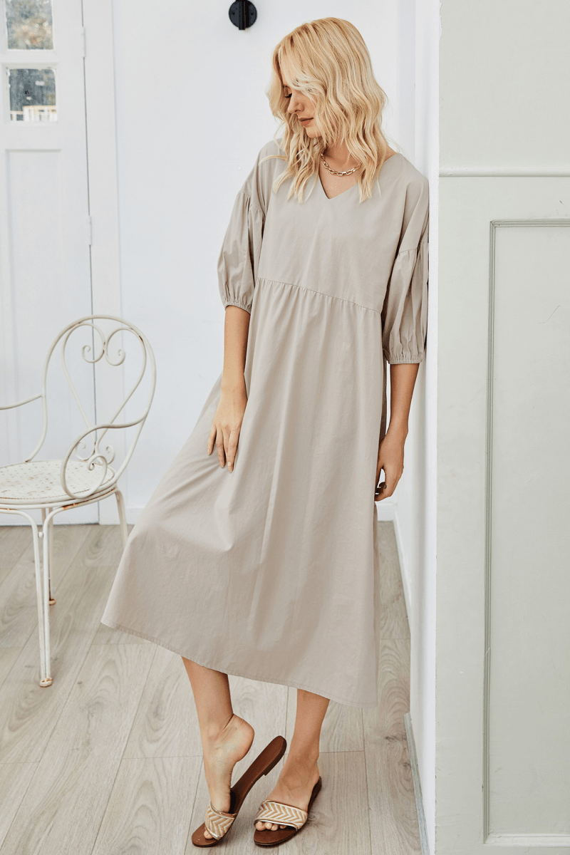 Loose High Waist Smock Dress