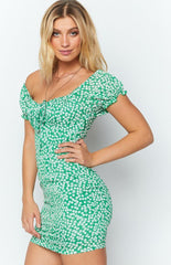 Ladies floral square neck lace dress