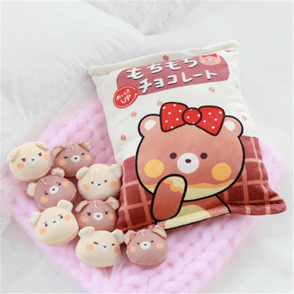 Almohada de peluches con bolsa de conejito Kawaii