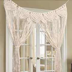 Gran macramé pared colgante puerta ventana cortina boda telón de fondo tapiz regalo 