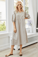 Loose High Waist Smock Dress