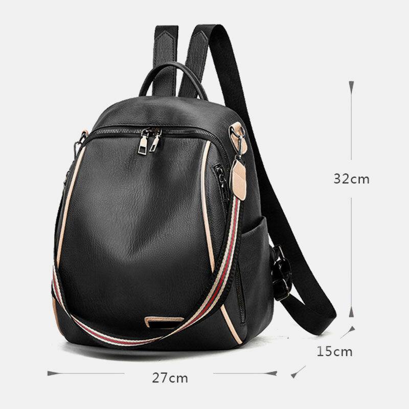 Frauen PU Leder Multi-tragen Casual Outdoor Schultasche Rucksack Schultertasche 