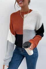 Color Block Chunky Sweater