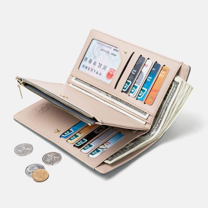 Women 10 Card Slots Long Wallet Purse Phone Bag