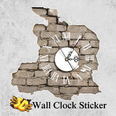 PAG STICKER 3D Wall Clock Decals Breaking Cracking Wall Sticker Home Wall Decor GiftMöbel &amp; Wohnen, Dekoration, Wandtattoos &amp; Wandbilder! 