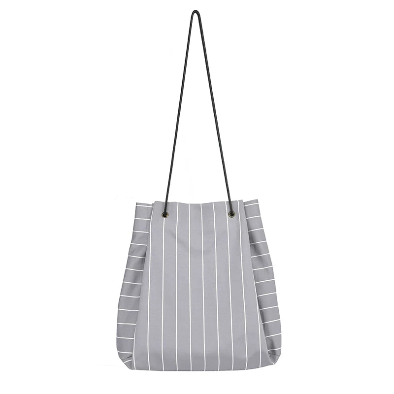 Stripe Women Backpack Cotton Shoulder Bag6333