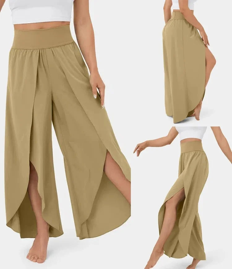 BreezyFlow™ High Waisted Split Leg Elegant Pants