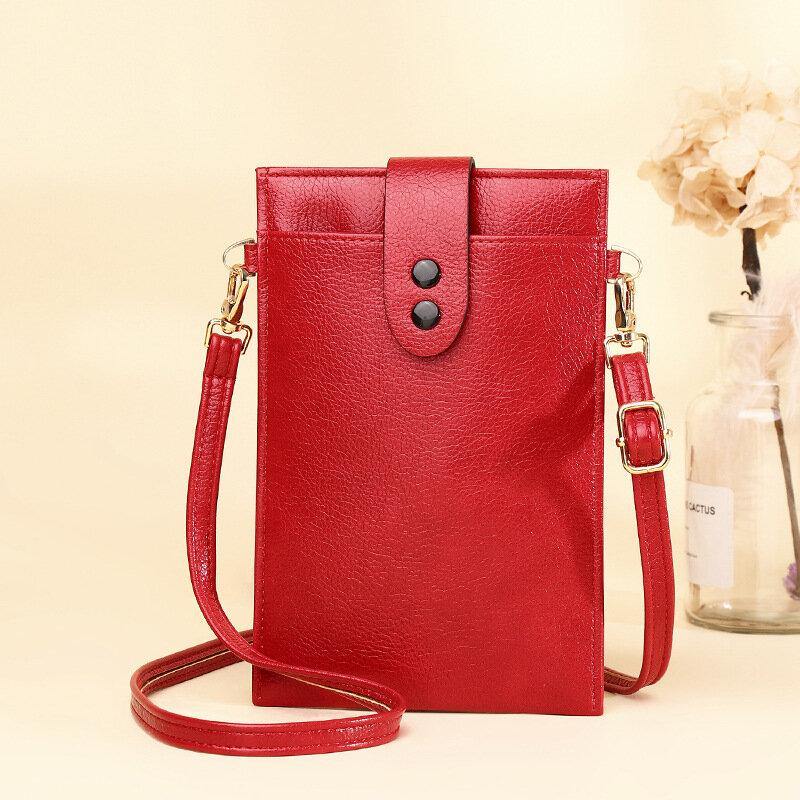 Bolso de teléfono de 6,3 pulgadas Retro de cuero PU para mujer, Mini bolso cruzado con ranura para múltiples tarjetas, bolso de hombro 