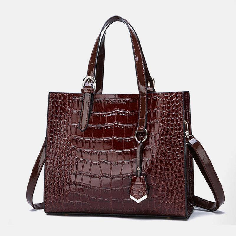 Women 2PCS Alligator PU Multi-pocket Large Capacity Handbag Crossbody Bag Tote