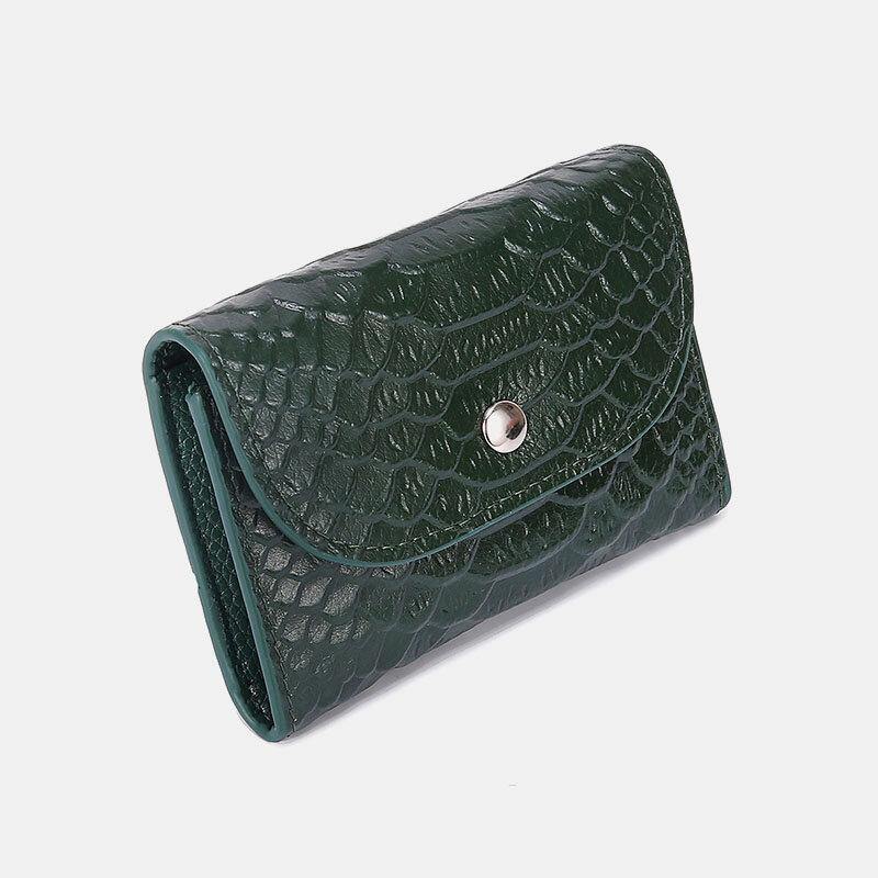 Women Genuine Leather Multifunction Lychee Pattern Coin Bag Small Wallet