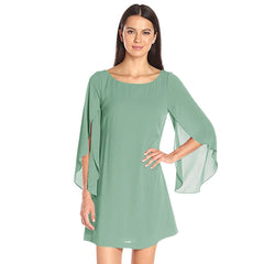 Off-the-shoulder back chiffon casual dress