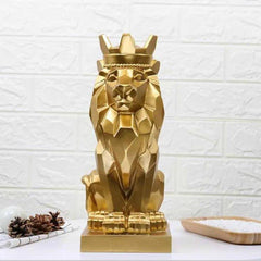 Nordic Handsome Crown Lion Harz Statue Handwerk Home Decor Skulpturen Geschenk 