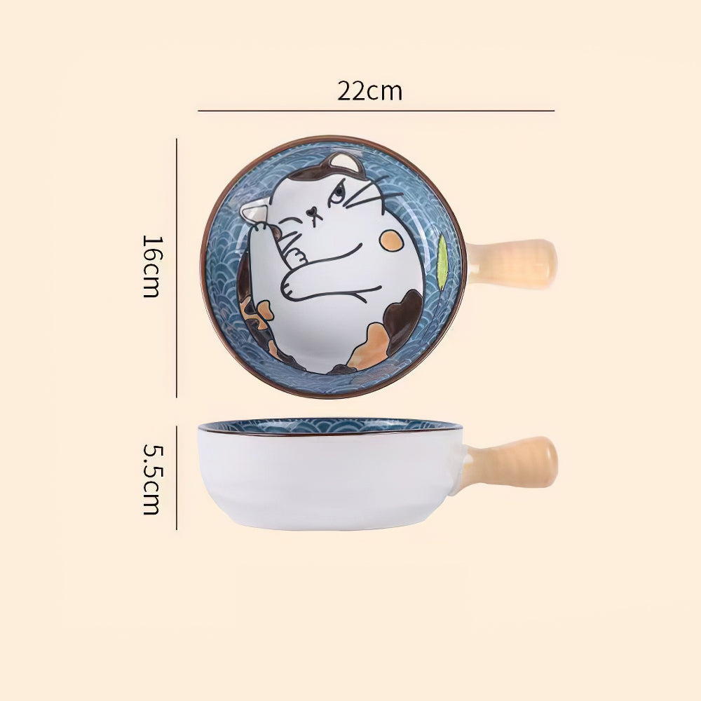 Cartoon Embossed Bowl With Handle