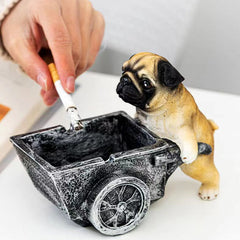 Dog-Push-Cart Shape Creative Resin Ashtray