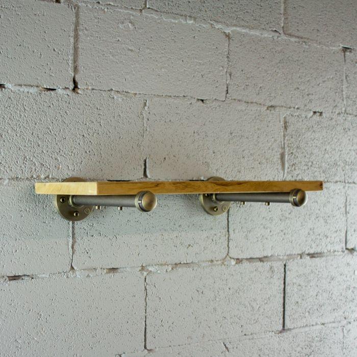 Industrial Vintage Wood Finish Wall Mounted Shelf