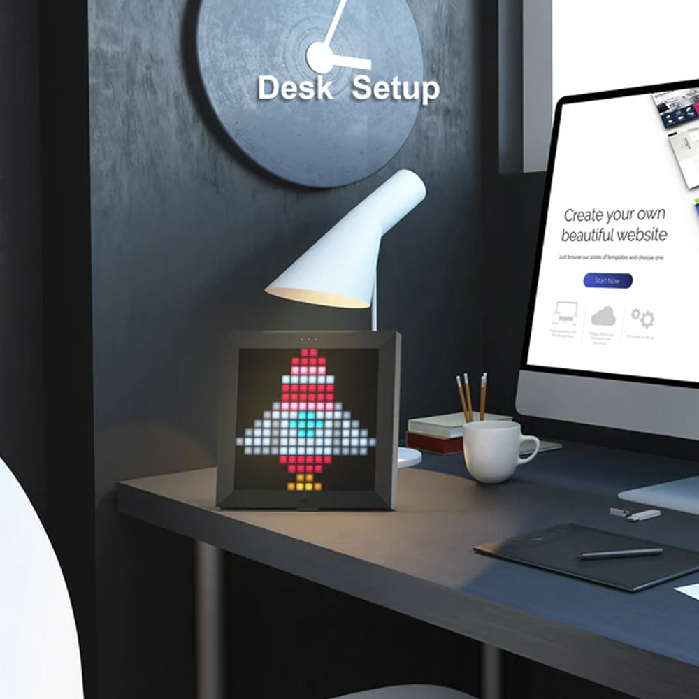 Divoom Pixoo Pixel Art Digitaler Bilderrahmen mit 16x16 LED-Display APP-Steuerung