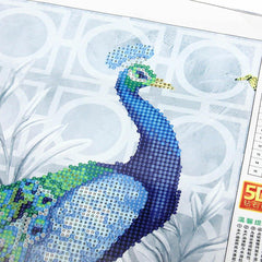 5D Diamond Embroidery Painting DIY Blue Peacock Stitch Craft Home Decor