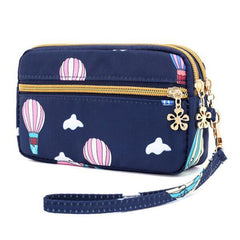 Bolso de mano con diseño de galaxia de nailon para mujer, monedero, cartera para teléfono 