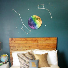 30cm Colorful Large Moon Wall Sticker Removable Glow In The Dark Luminous Stickers Home Decor