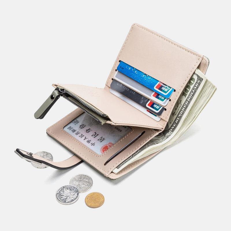 Damen 6 Kartenfächer Bifold Solid Short Wallet Geldbörse 