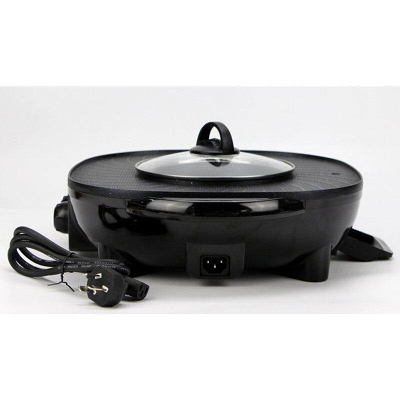 220V 2 en 1 Hotpot eléctrico sin humo Horno Barbacoa Pan Hot Pot BBQ Grill Machine 