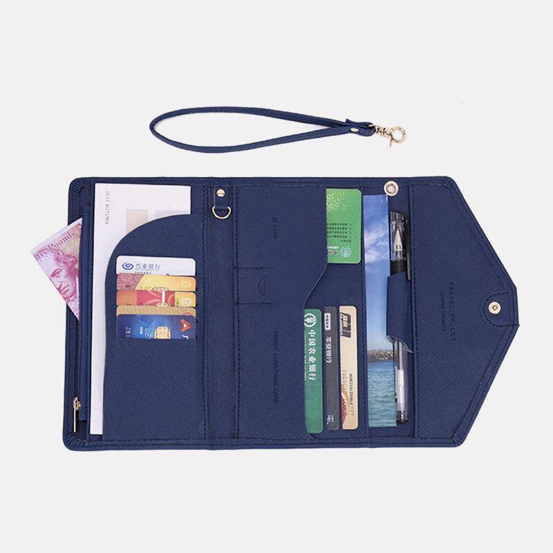 Women RFID Multifunctional 8 Card Case Trifold Passport Business Wallet Purse