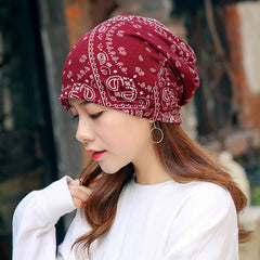 Pullover hat ethnic style bag head hat pile hat dual-purpose bib