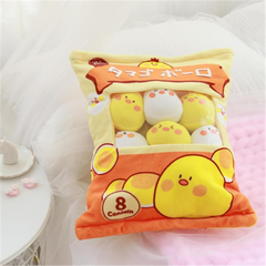 Almohada de peluches con bolsa de conejito Kawaii