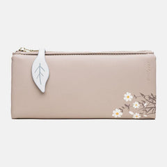 Women 13 Card Slots Bifold Flower Printed Long Wallet Clutches Bag