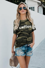 Coffee Graphic Camo Tee