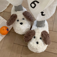 Cute Puppy Long Ears Plush Slippers