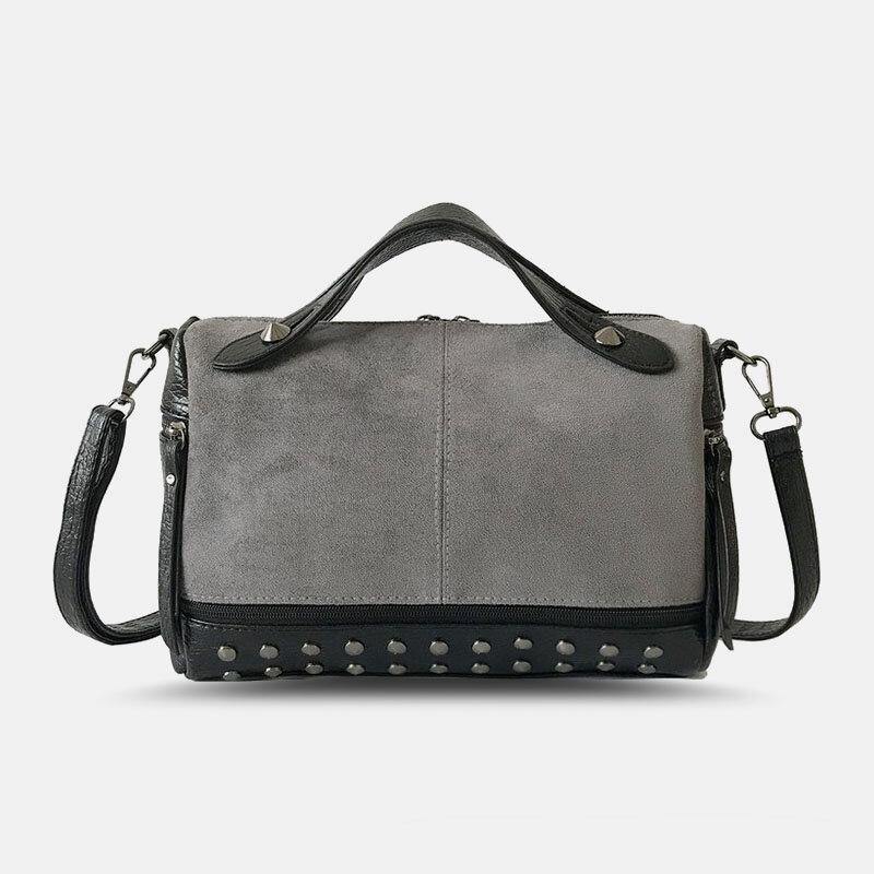 Bolso bandolera multifunción de cuero PU Vintage con remaches para mujer, bolso de mano 