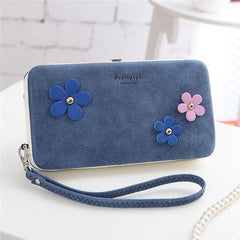 Women Flower 5.5 Inch Phone PU Wallet Case Cover Long Wallet