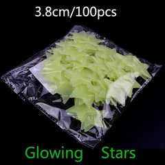 100Pcs Glow In The Dark Stars  Sticker Beautiful 3D DIY Home Decal Art Luminous Wall Stickers