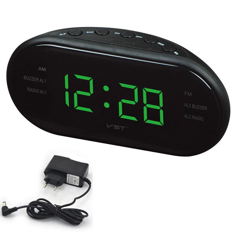 VST ST-3 Led AM FM Radio Digital Brand Alarm Clock Backlight Snooze Electronic Designer