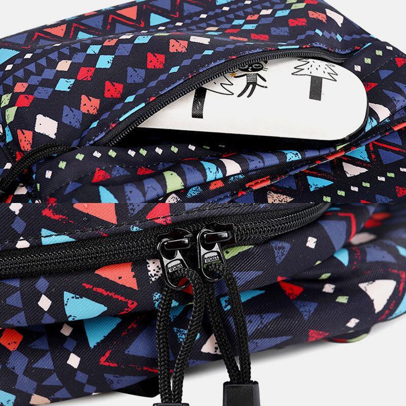 Women Waterproof Bohemian Printed National Backpack School Bag