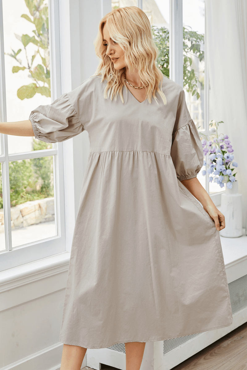 Loose High Waist Smock Dress