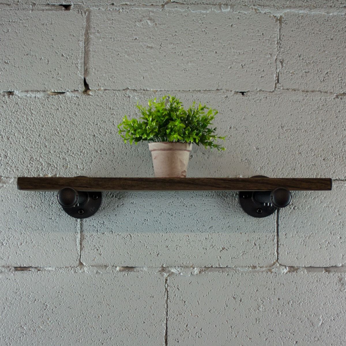 Industrial Vintage Wood Finish Wall Mounted Shelf