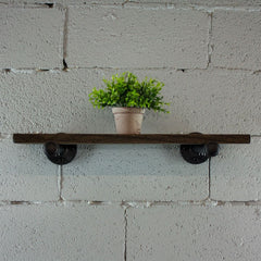 Industrial Vintage Wood Finish Wall Mounted Shelf