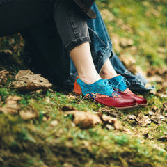 Zapatos de cuero con cordones Brogue hechos a mano bohemios para mujer