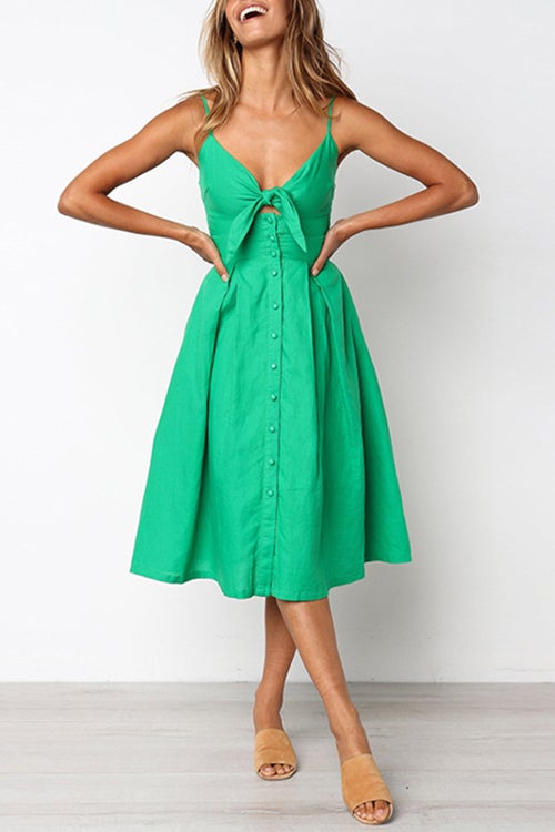 Vacation Delight Bowknot Midi Dress